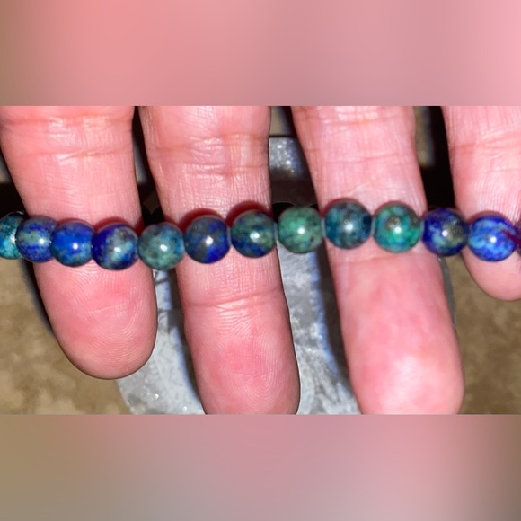 Chrysocolla Crystal AAA+ NWTS~6 mm Bracelet - Picture 3 of 5